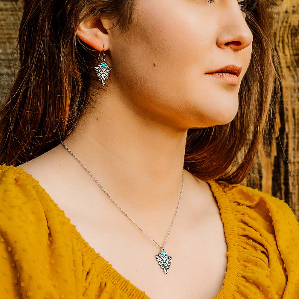 Western Crowned Turquoise Earrings