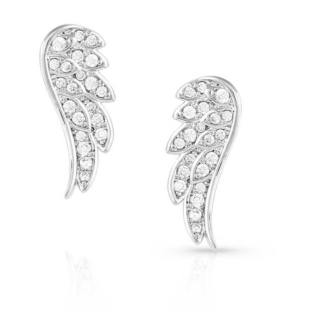 Guardian Wings Crystal Post Earrings