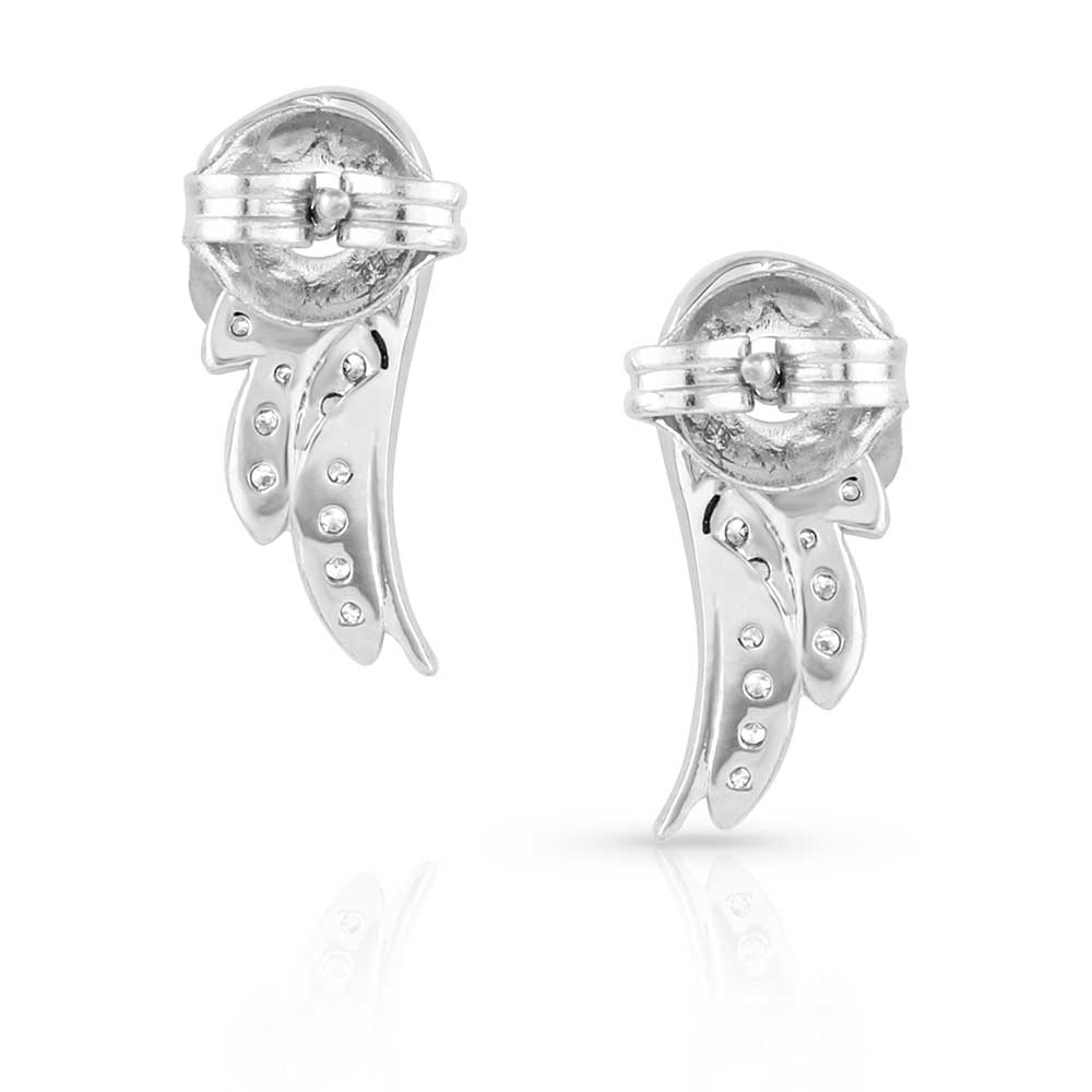 Guardian Wings Crystal Post Earrings