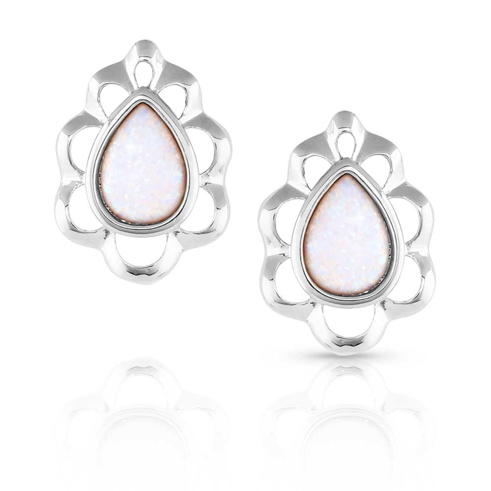 Mystic Snowdrop Opal Post Earrings