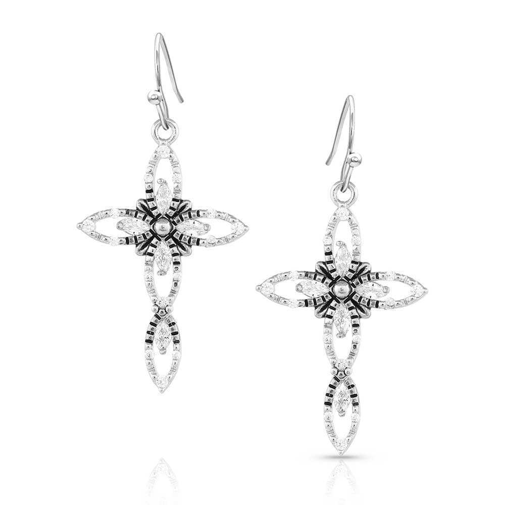 Star of Wonder Crystal Cross Earrings