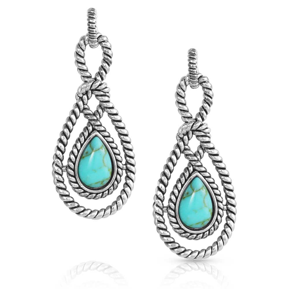 Bowline Knot Turquoise Earrings