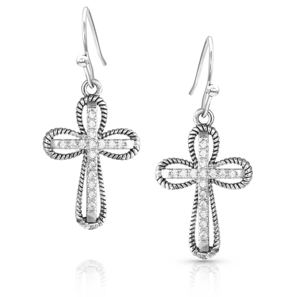 Sterling Silver Or Gold Celtic Cross Earrings - E290-S - Ogham Jewellery