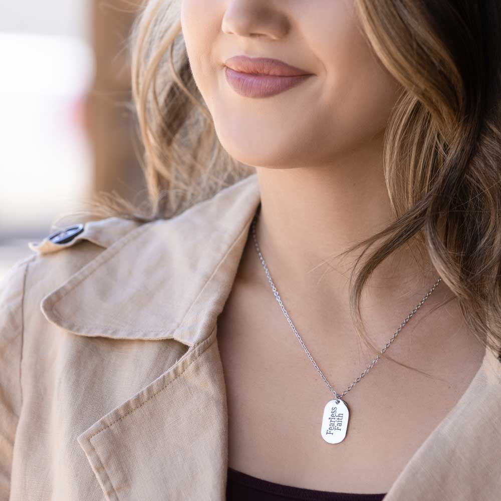 Fearless Faith Bright Dog Tag Necklace