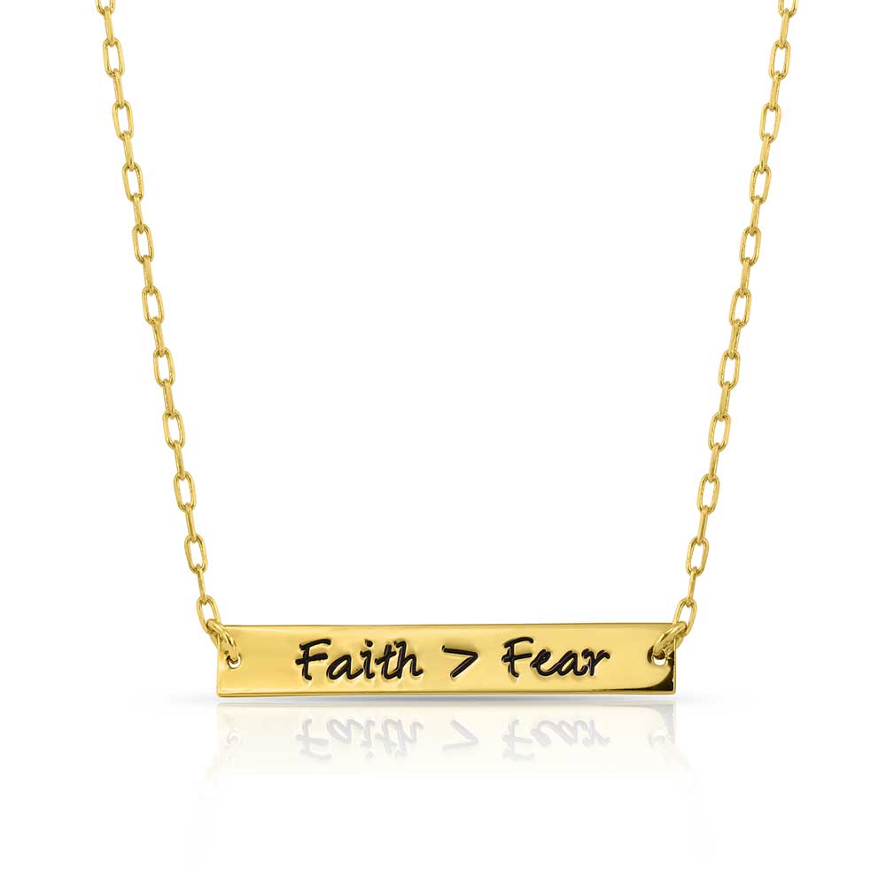 Faith > Fear Bar Necklace