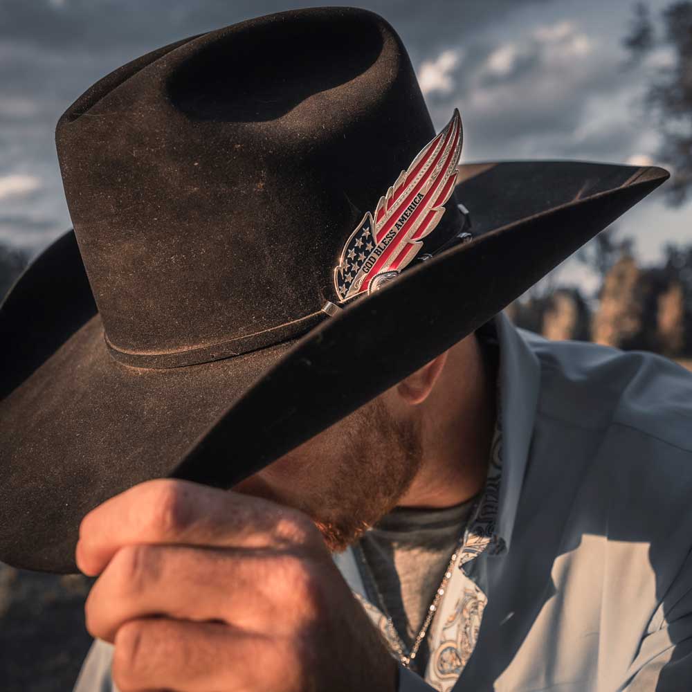 USA Flag Hat Feather