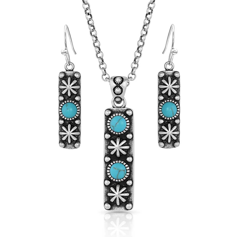 Starlight Starbrite Stone Turquoise Silver Jewelry Set
