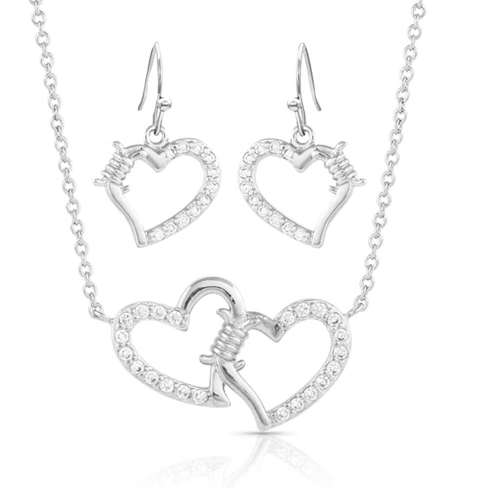 Victory in Love Crystal Barbed Wire Jewelry Set