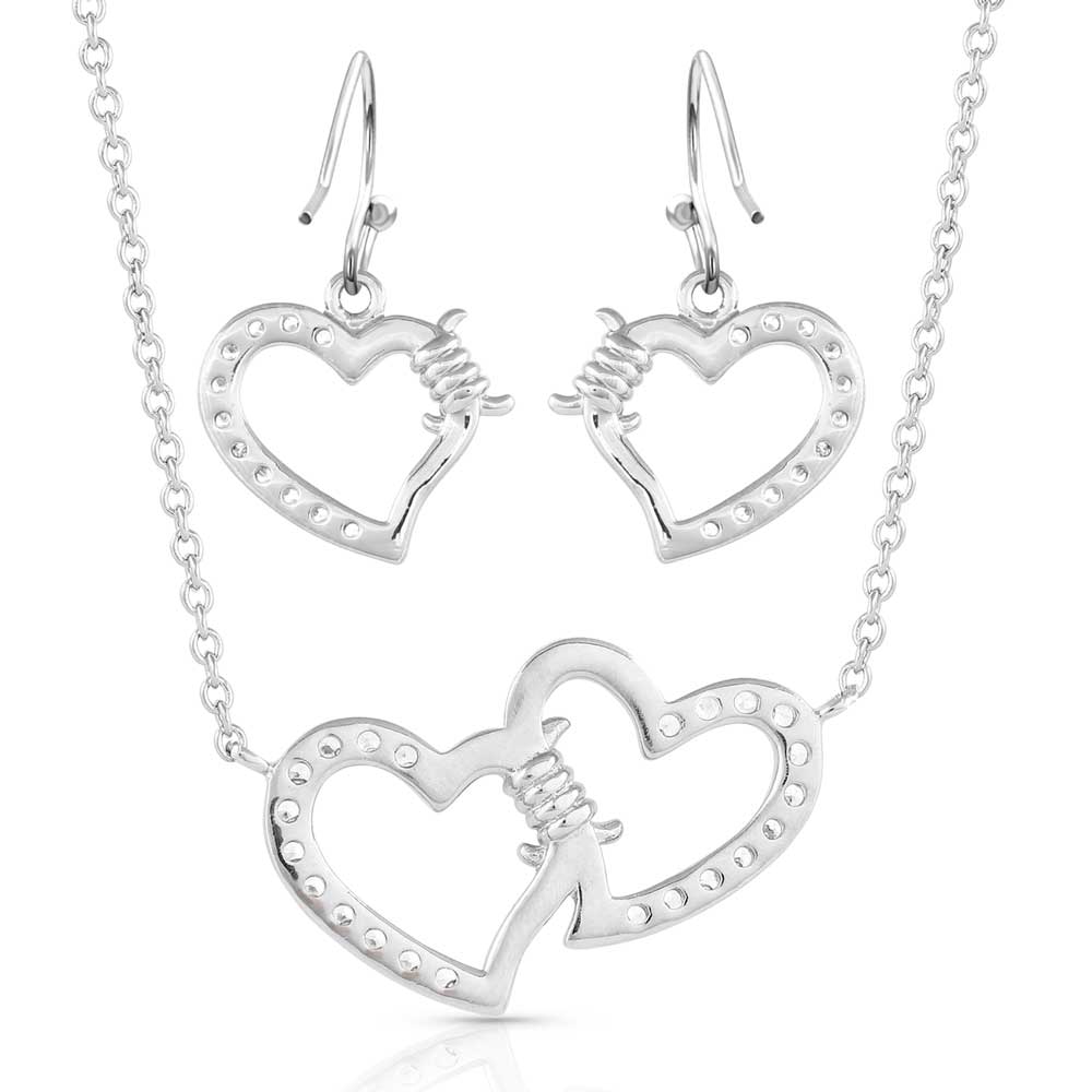 Victory in Love Crystal Barbed Wire Jewelry Set