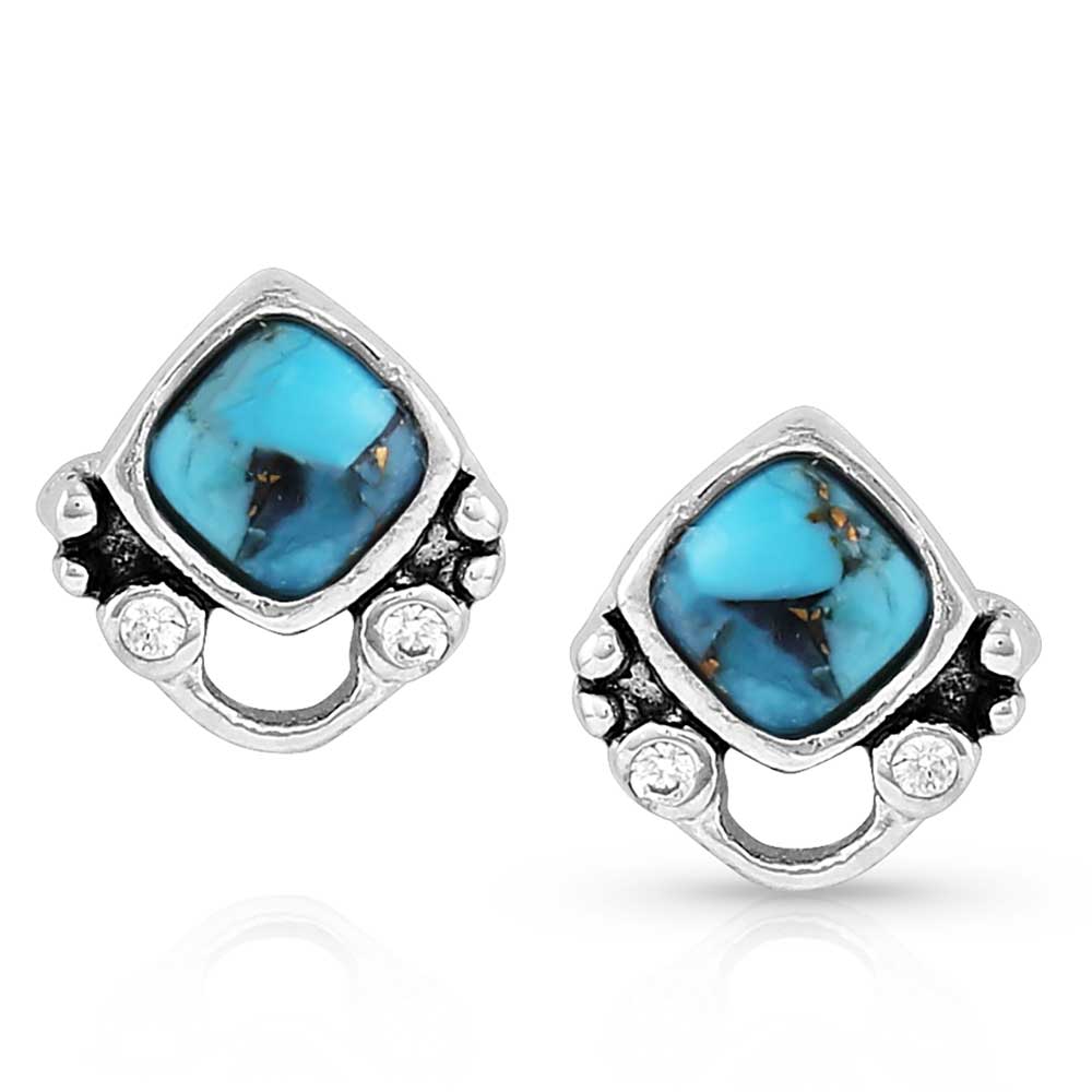 Moonlight Mountains Turquoise Post Earrings