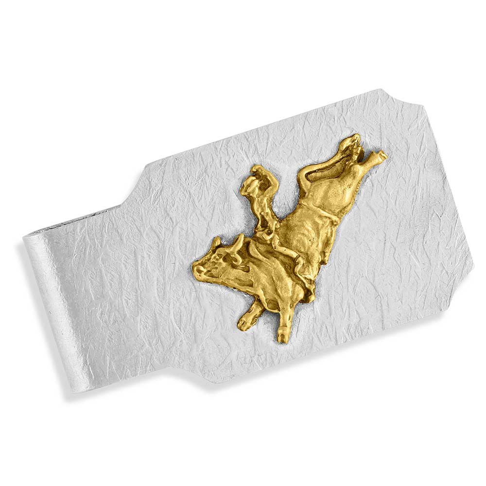 Rippled Infinity Money Clip with Bull Rider