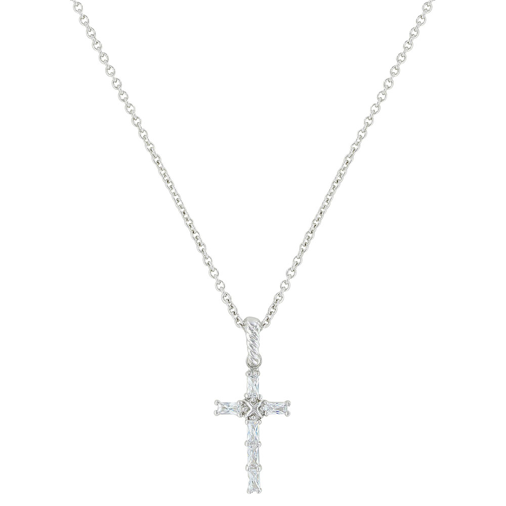 Acadian Cross Baguette Necklace