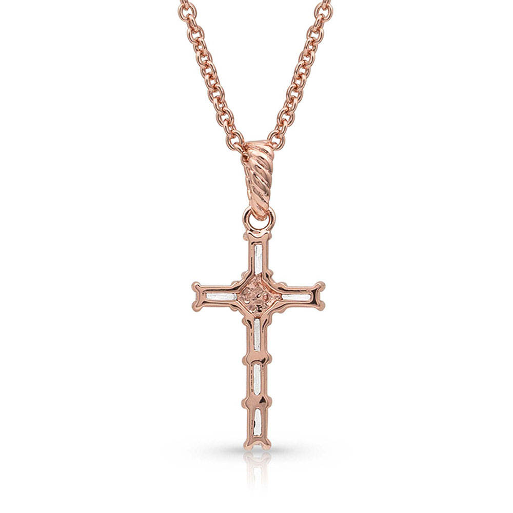 Montana Silversmiths Antiqued Rose Gold Scalloped Cross Necklace,  NC1019RGRTS at Tractor Supply Co.