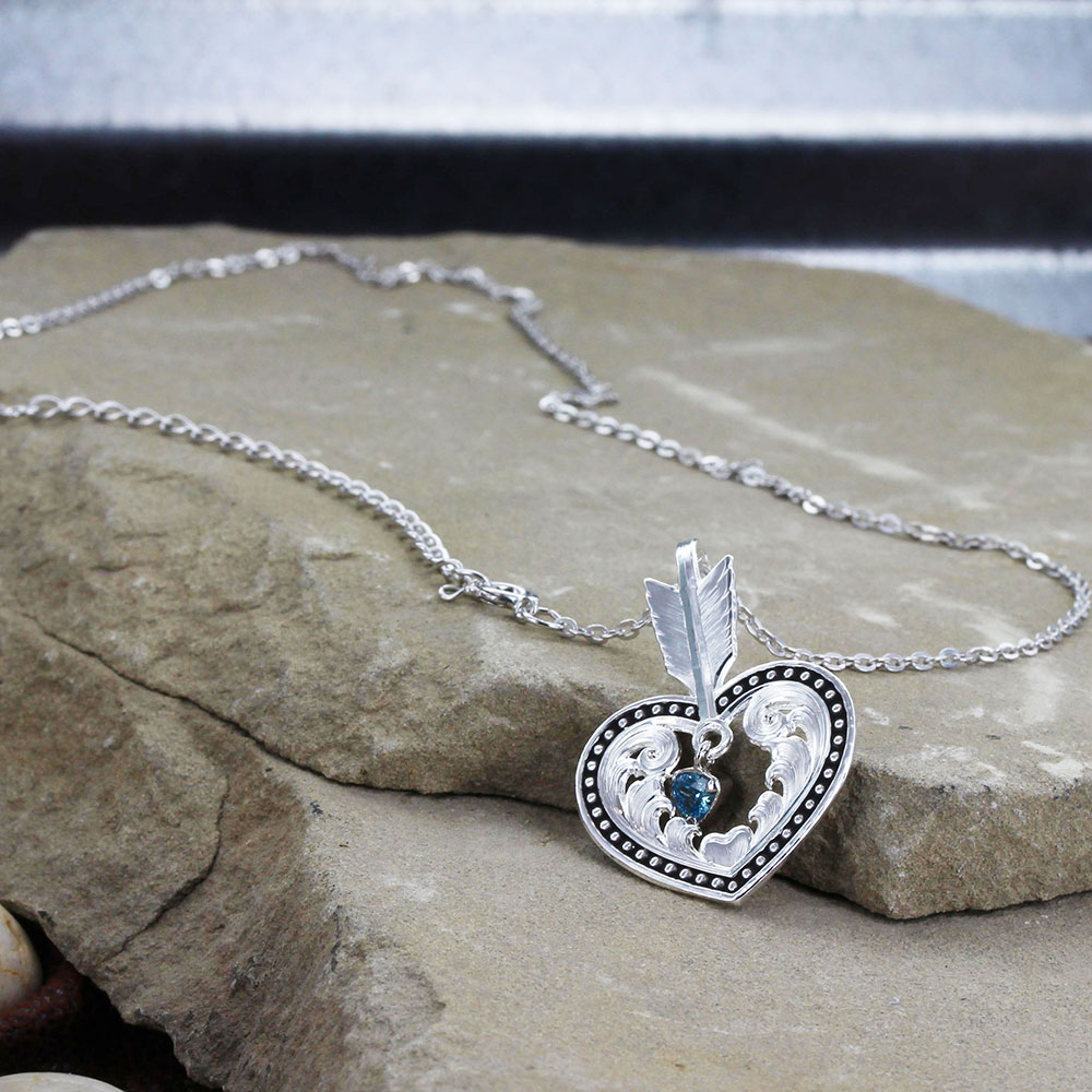 Shot in the Heart with a Big Sky Arrow Necklace