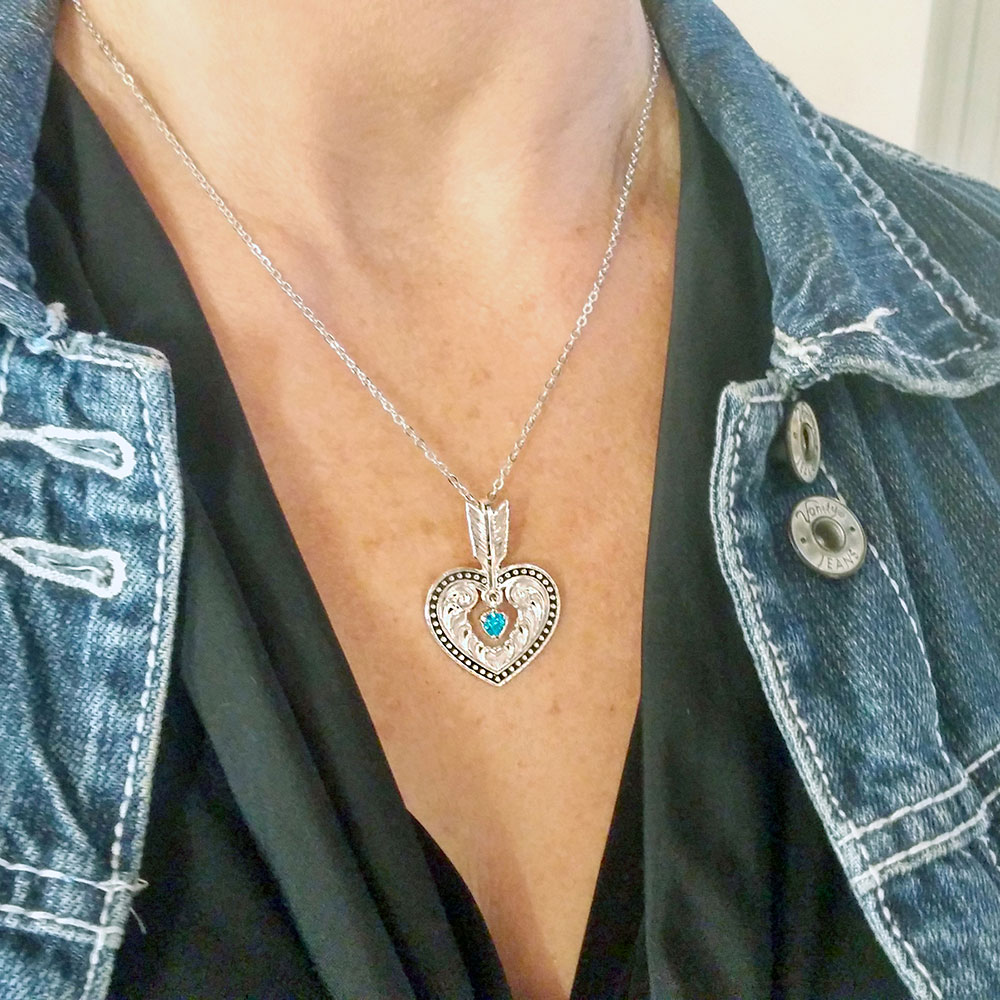 Shot in the Heart with a Big Sky Arrow Necklace