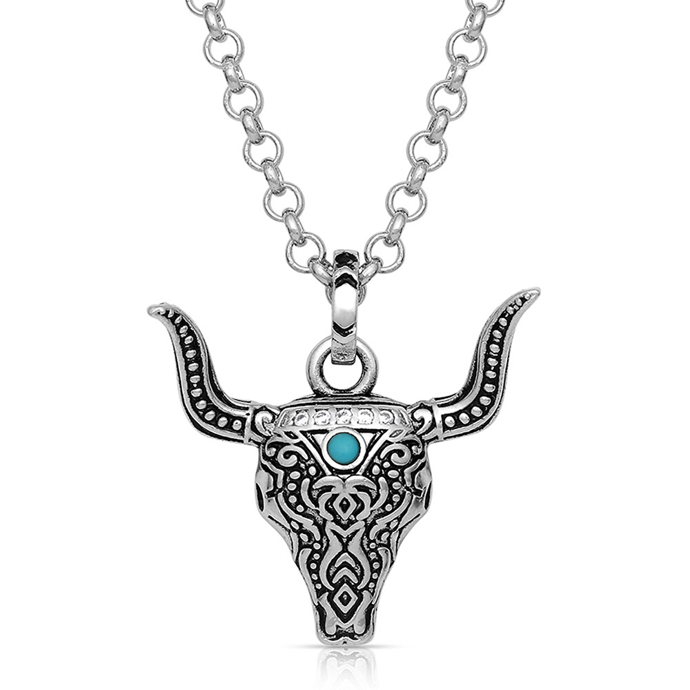 Sky Touched Steer Head Necklace