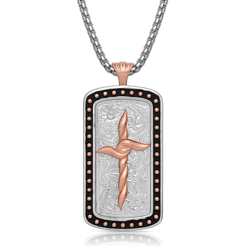 American Legends Cross Dog Tag Necklace