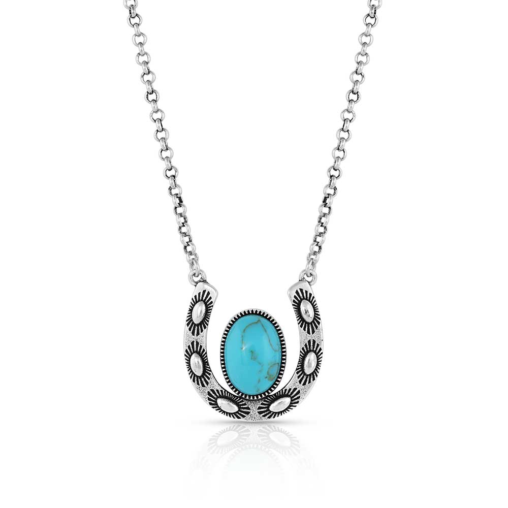 Within Luck Turquoise Horseshoe Necklace | Montana Silversmiths