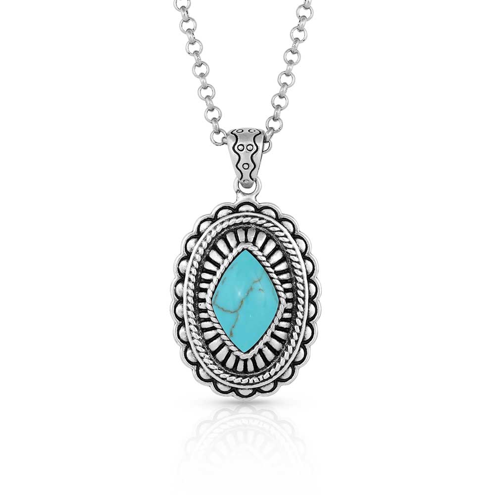 Turquoise Magic Stamped Pendant Necklace