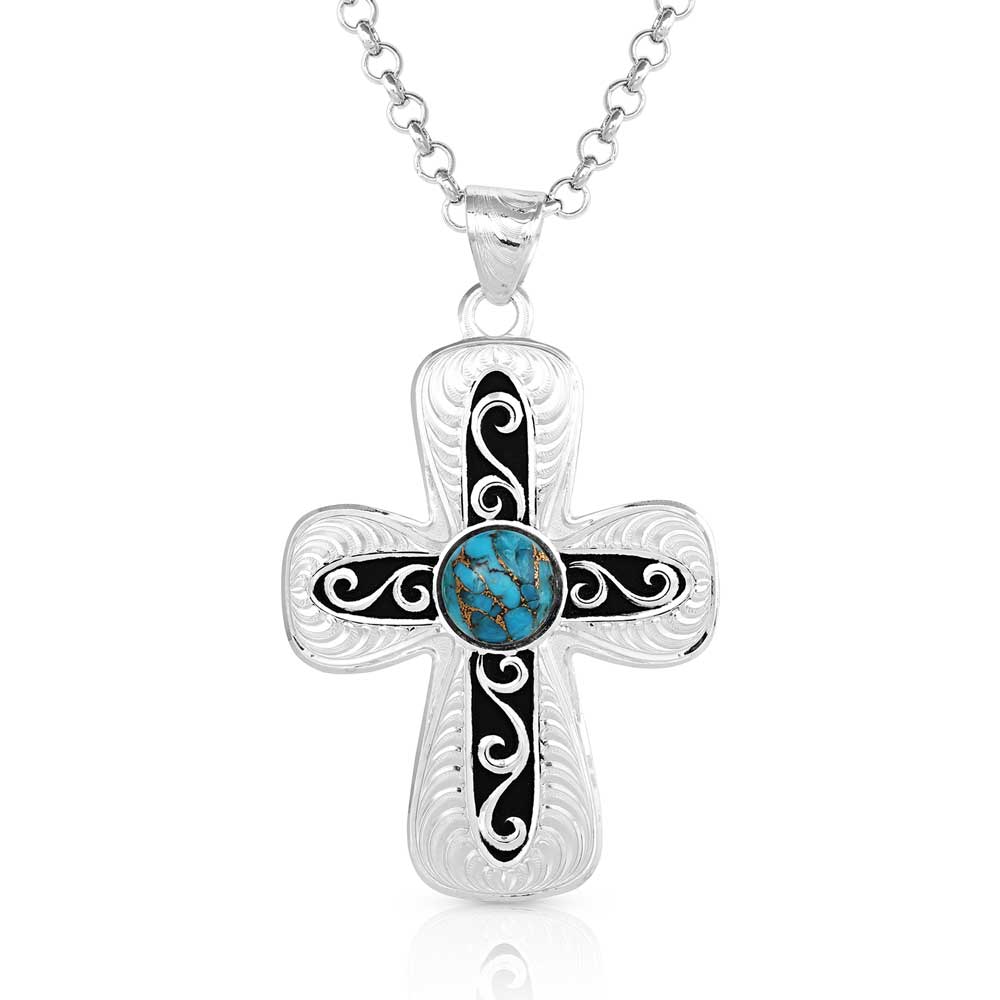 Grounded in Faith Turquoise Cross Necklace