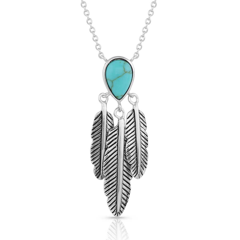 Spirit Turquoise Feather Necklace