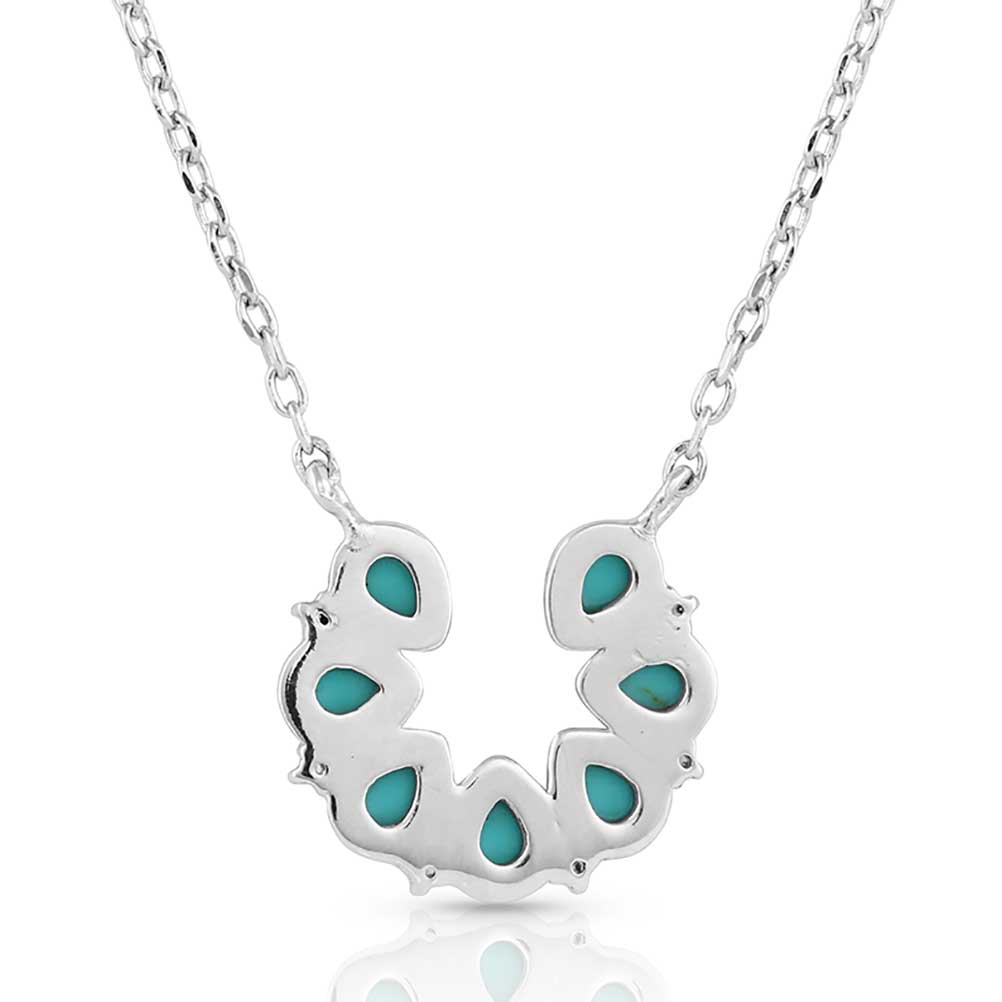 Lucky Seven Turquoise Horseshoe Necklace