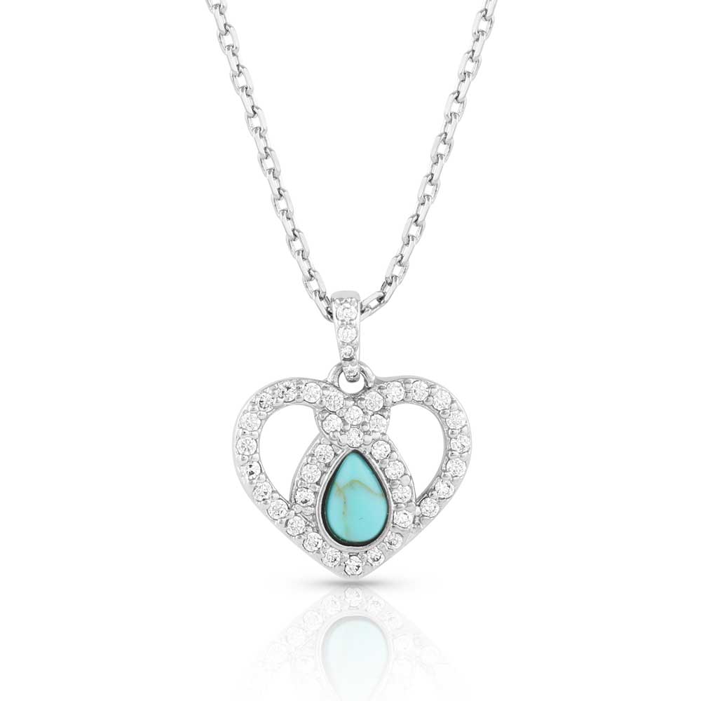 Angel Heart Crystal Turquoise Necklace