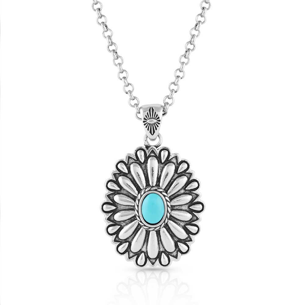 Sunflower Concho Turquoise Necklace
