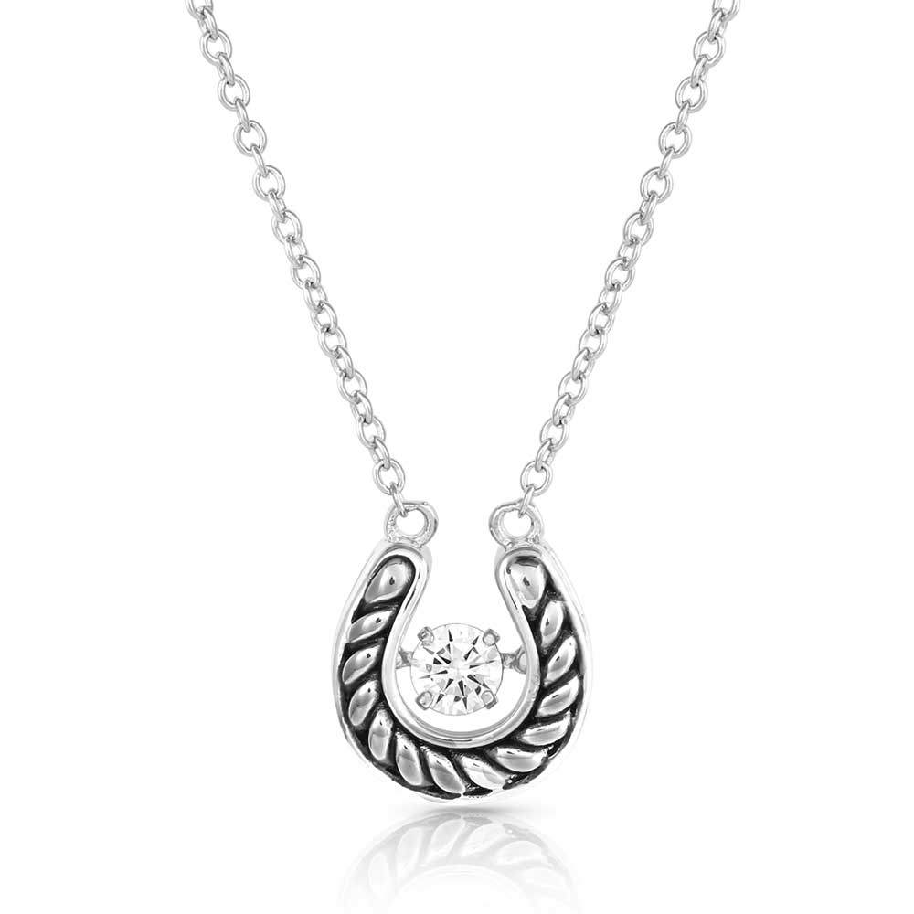 Dancing With Luck Crystal Horseshoe Necklace
