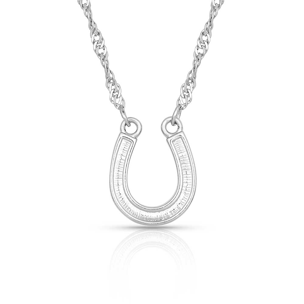 Crystal Clear Lucky Horseshoe Necklace