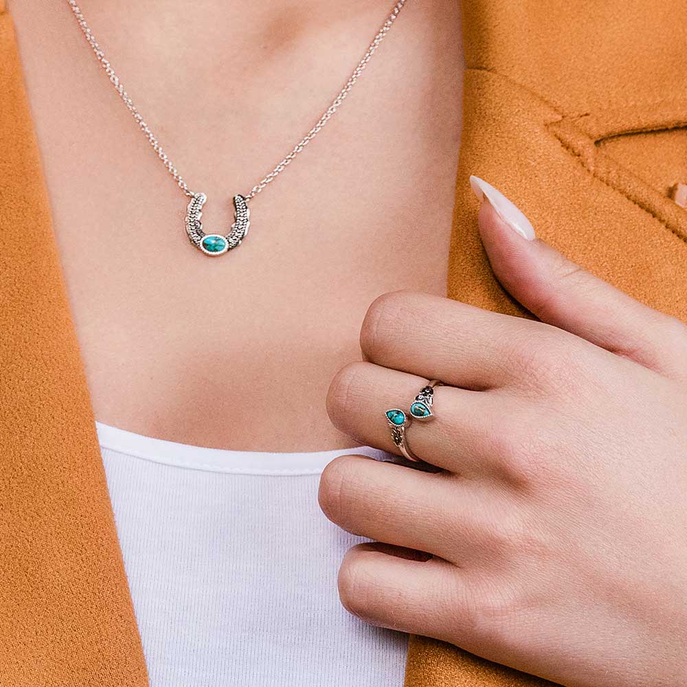 Floral Ancestors Turquoise Wrap Ring