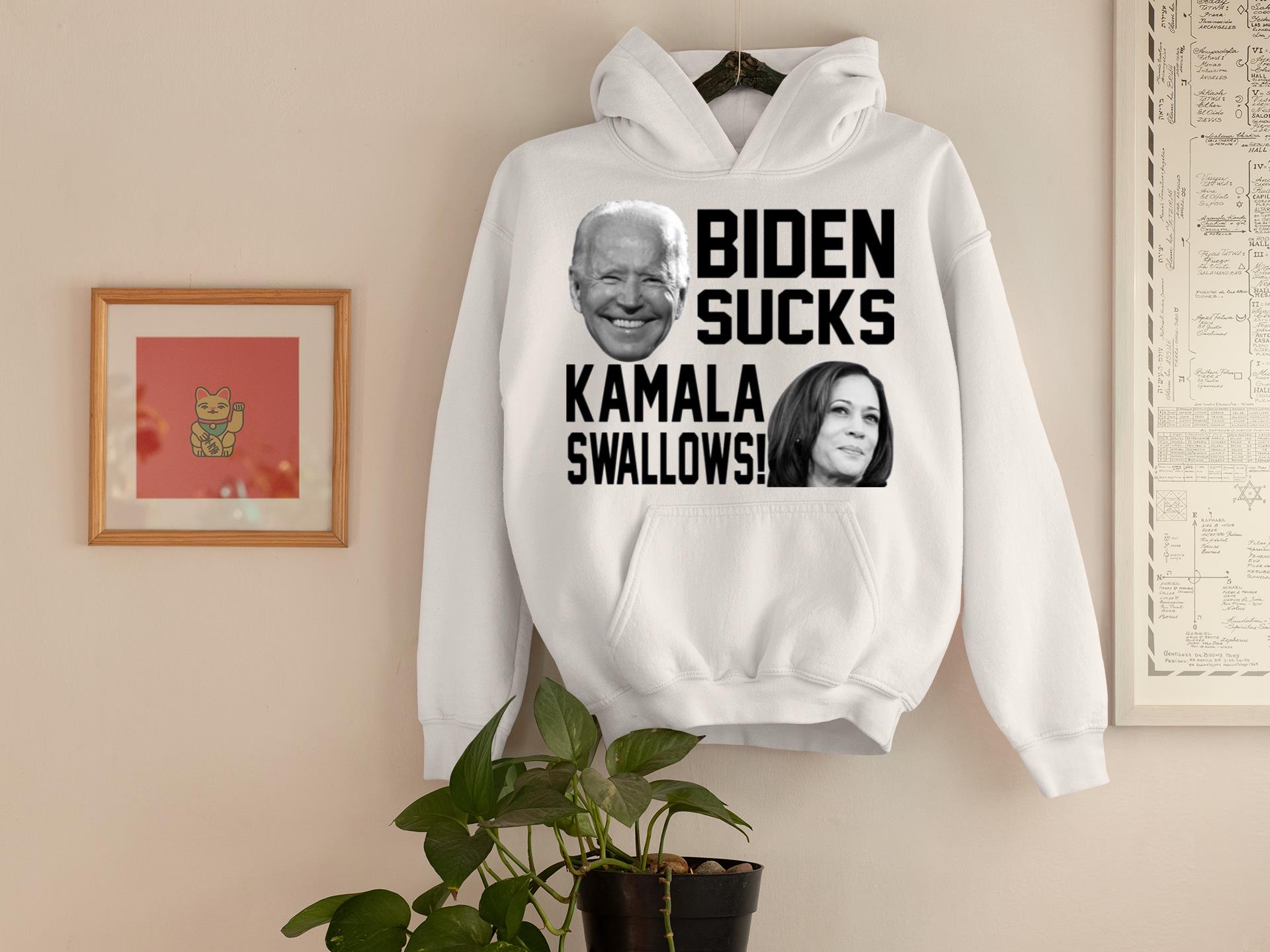 Biden sucks Kamala swallows shirt