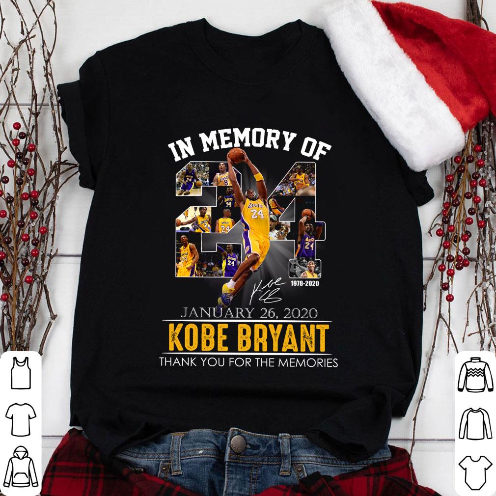 In memory of No. 24 Kobe Bryant LA Lakers Thank You Memories Signature Shirt