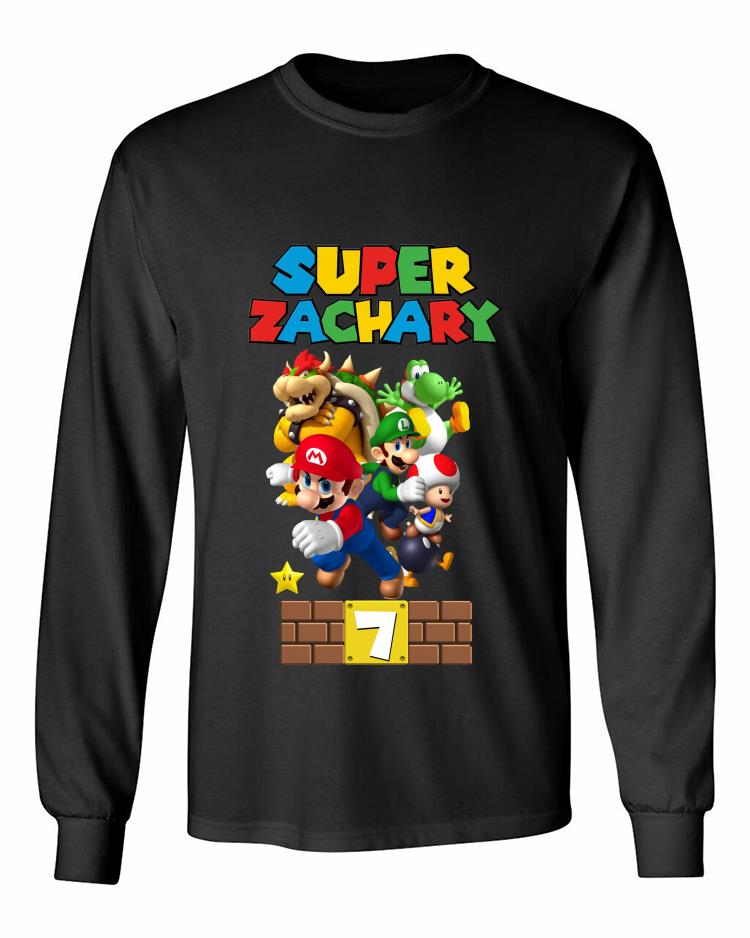 Limited Super Mario Shirt, Super Mario Birthday Shirt, Super Zachary Shirt