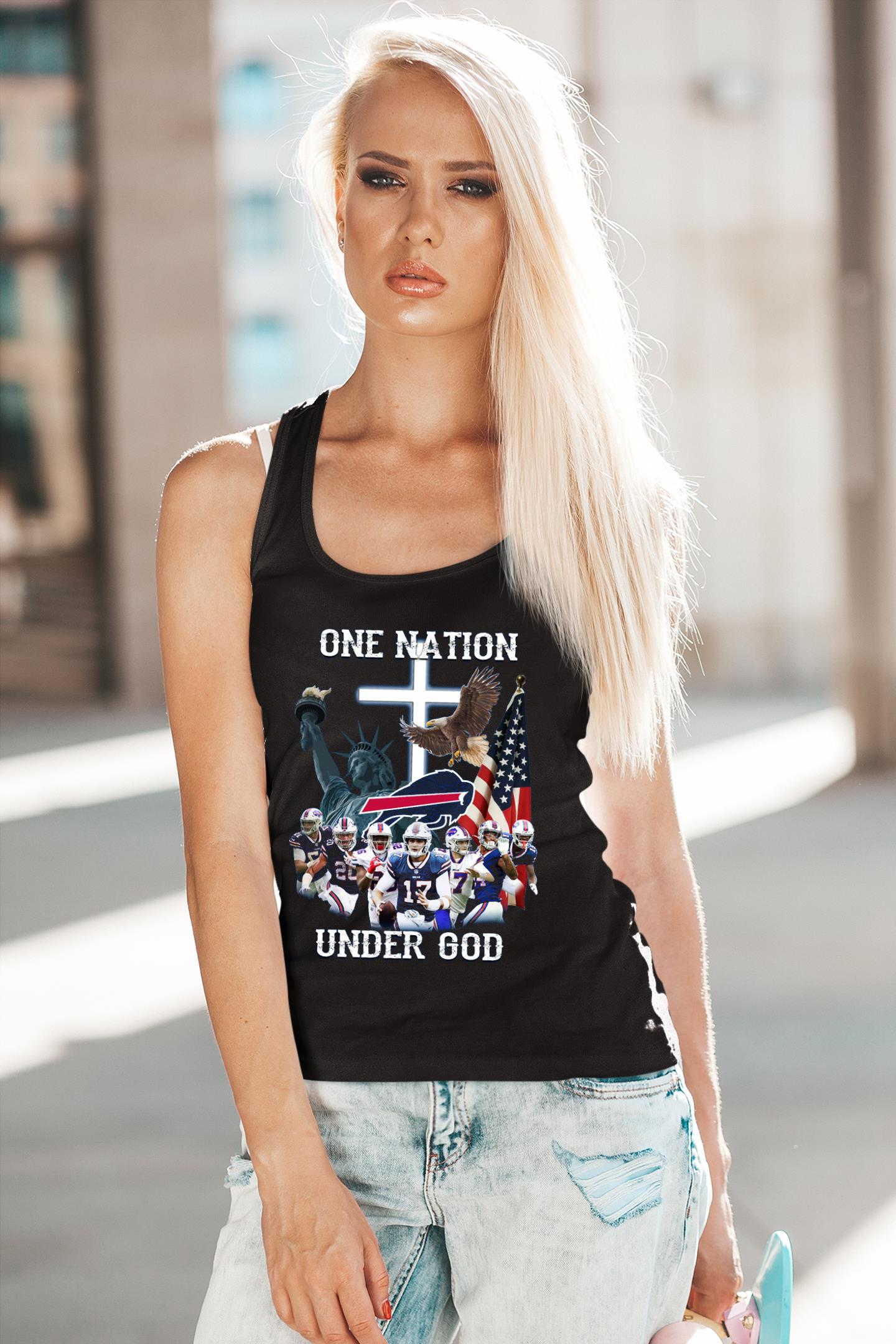 Under God Buffalo Bills American Flag One Nation shirt 4