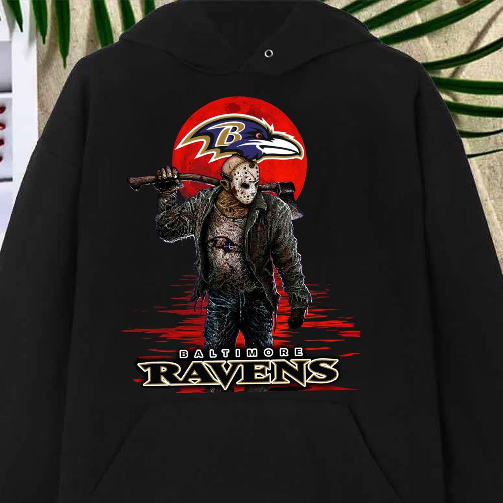 Best Baltimore Ravens Mashup Jason Voorhees Horror Movies Shirt, Jason Voorhees Baltimore Ravens Shirt