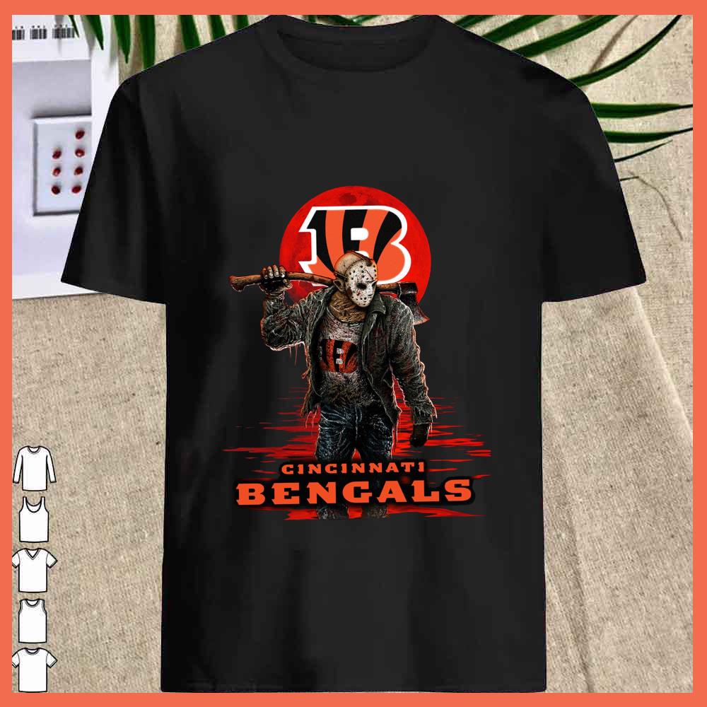Best Cincinnati Bengals Mashup Jason Voorhees Horror Movies Shirt, Jason Voorhees Cincinnati Bengals Shirt