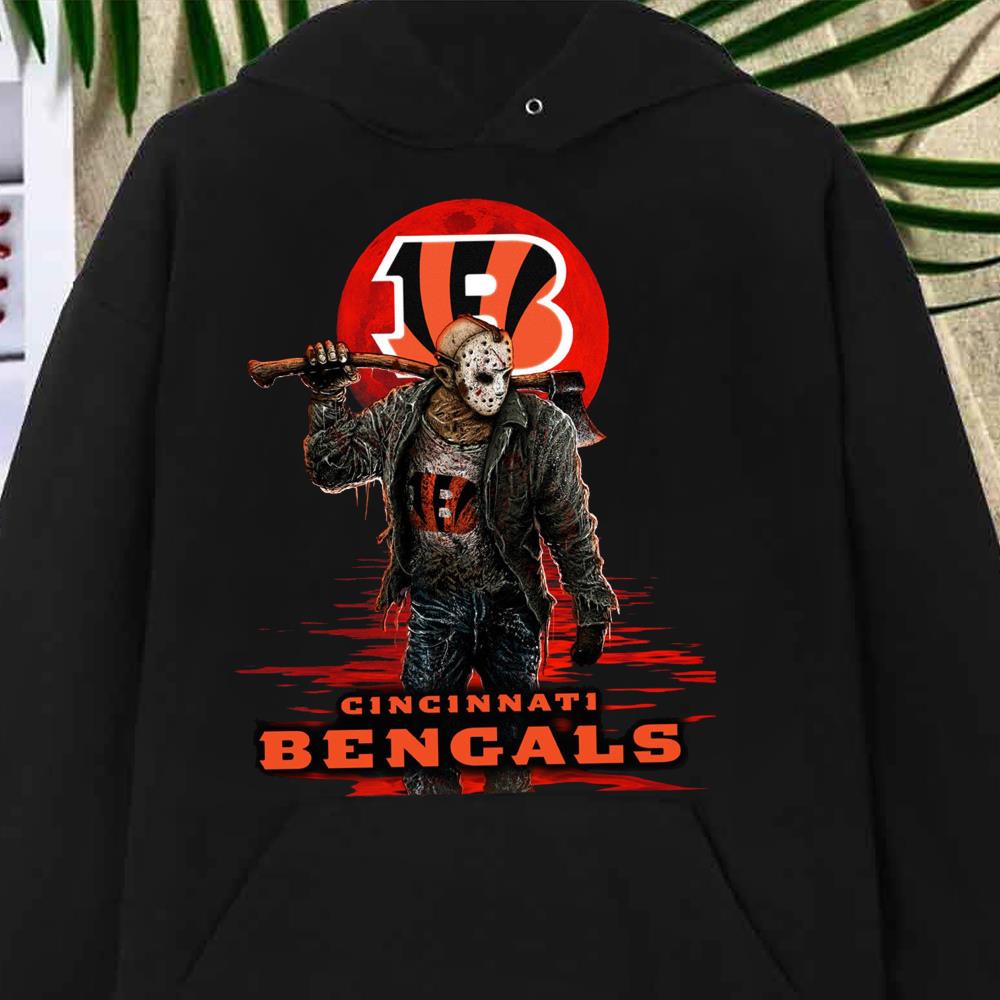 Best Cincinnati Bengals Mashup Jason Voorhees Horror Movies Shirt, Jason Voorhees Cincinnati Bengals Shirt