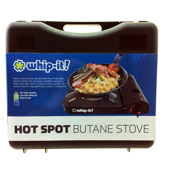Piano Cottura Gas Fornello Da Campeggio A Gas Butano Portatile WHIP IT - Singolo Bruciatore Con Custodia Rigida E 4 Bombole Gas Rapido Accossato - Foto 14