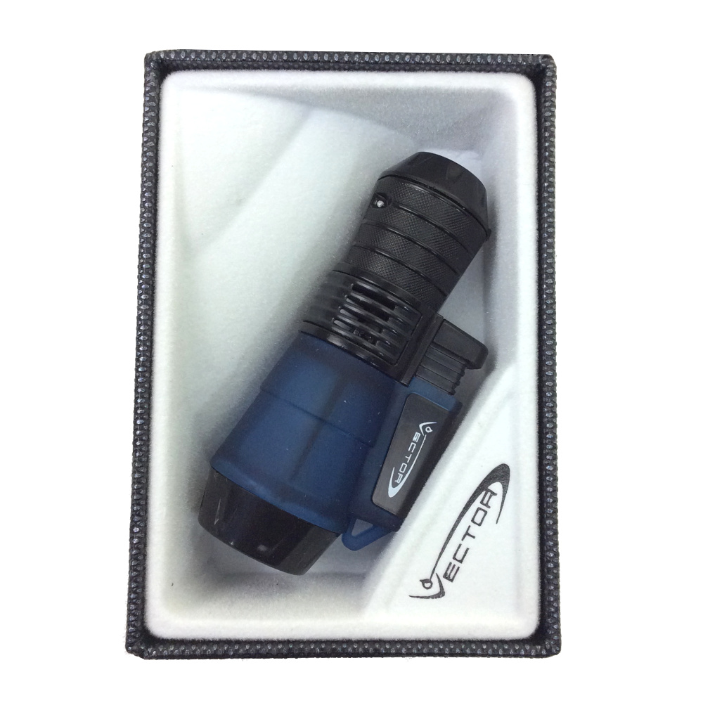 VECTOR TRIFORCE/6TR (BLUE RUBBER TRANSPARENT) TORCH LIGHTER