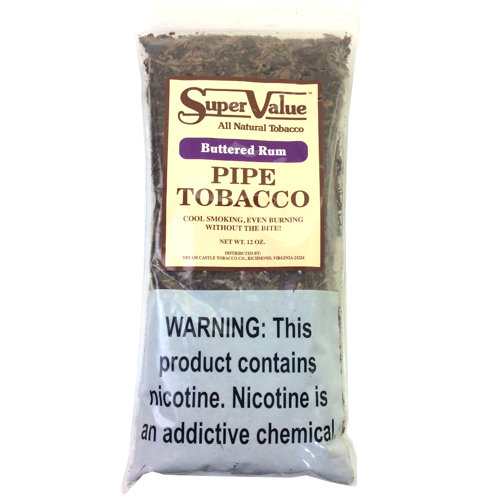 SUPER VALUE BUTTERED RUM 12OZ EA PIPE TOBACCO