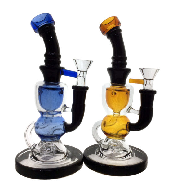 8-inch-wide-base-dual-color-recycler-water-pipe