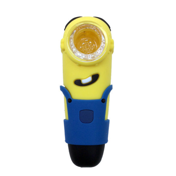 4-inch-silicone-minion-with-glass-bowl-hand-pipe