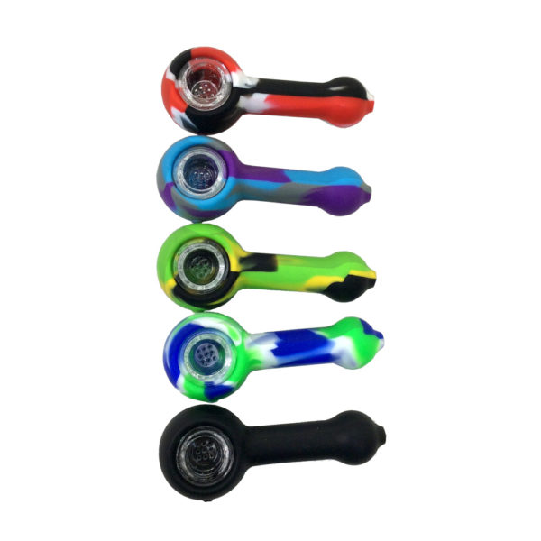 4-inch-silicone-assorted-colors-with-glass-bowl-hand-pipe