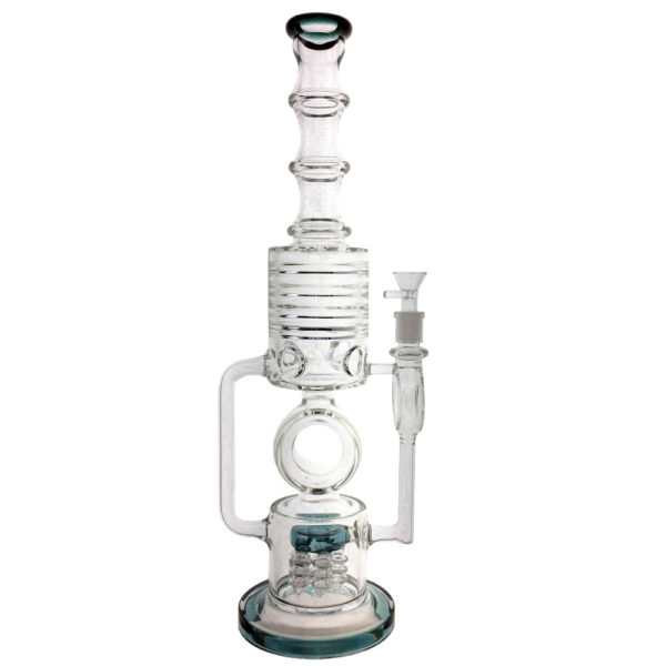 17.5 INCH 5MM HANDLE RIG WITH PERCOLATOR WATER PIPE