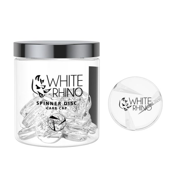 white-rhino-glass-spinner-disk-carb-cap-20-ct-jar