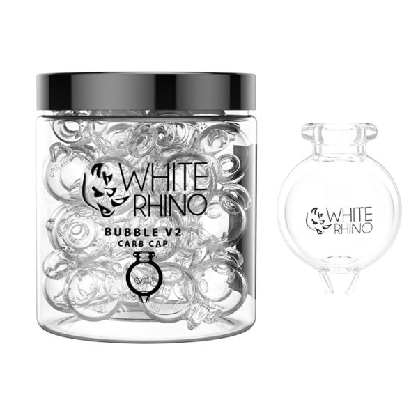 white-rhino-glass-bubble-v2-carb-cap-20-ct-jar