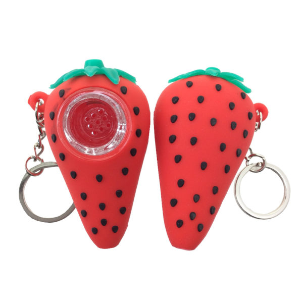 3-inch-silicone-strawberry-keychain-hand-pipe