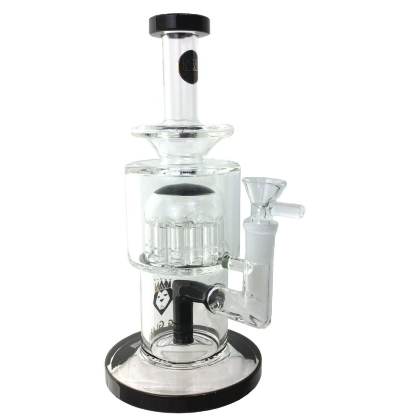 9 INCH KING GLASS DUAL CHAMBER RIG WATER PIPE