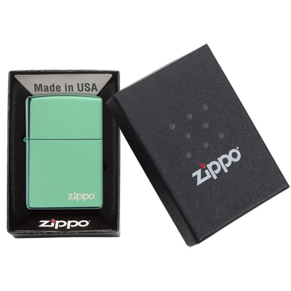 zippo-hi-polish-green-w-zippo-28129zl